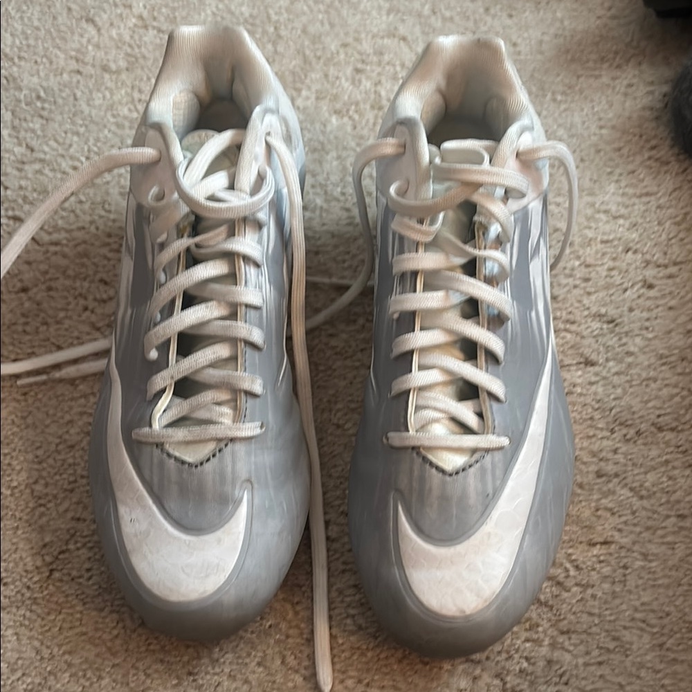 Nike Gray and White High-Top Athletic Shoes